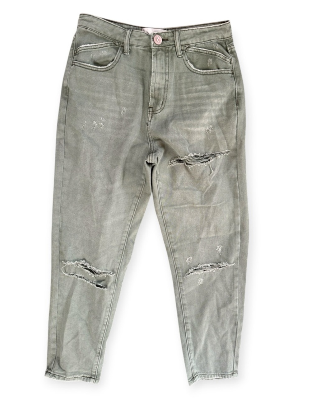 ONE TEASPOON green distressed high waist tapered denim jeans womens size 29